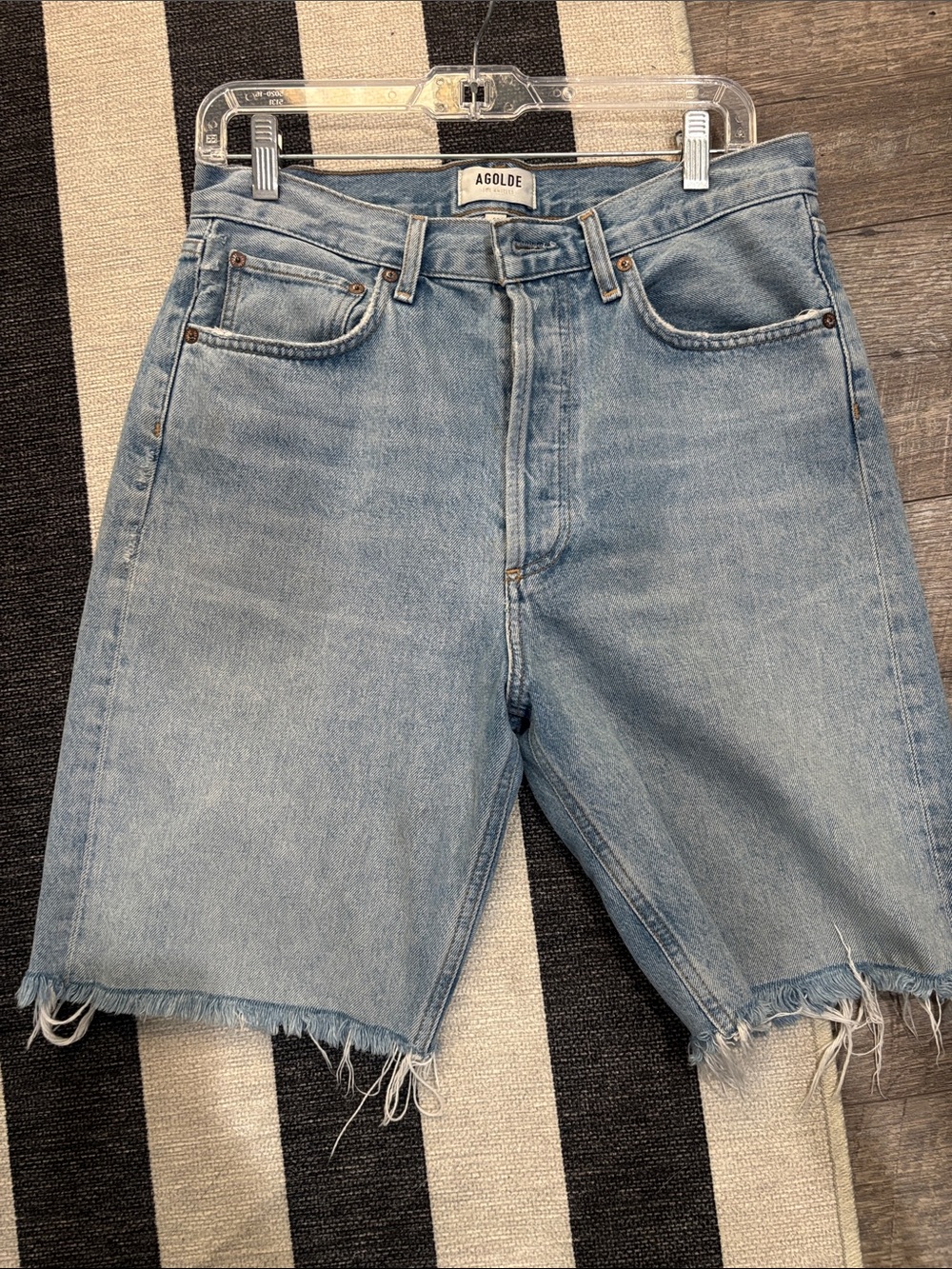 Aritzia Agolde 90’s jorts Women's Light Blue Denim Cutoff Shorts
